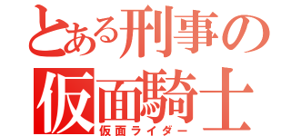 とある刑事の仮面騎士（仮面ライダー）