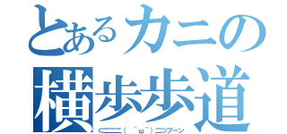 とあるカニの横歩歩道（⊂二二二（ ＾ω＾）二⊃ブーン）