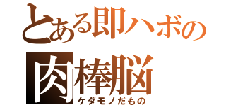 とある即ハボの肉棒脳（ケダモノだもの）