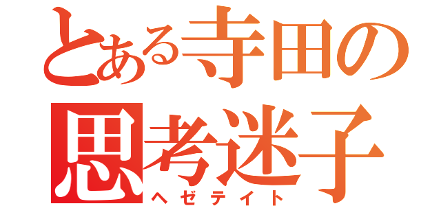 とある寺田の思考迷子（ヘゼテイト）