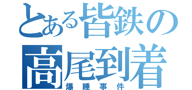 とある皆鉄の高尾到着（爆睡事件）