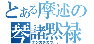 とある摩述の琴諸黙禄（ナンカチガウ、、）