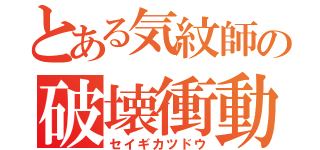 とある気紋師の破壊衝動（セイギカツドウ）