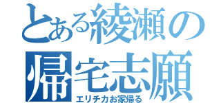 とある綾瀬の帰宅志願（エリチカお家帰る）