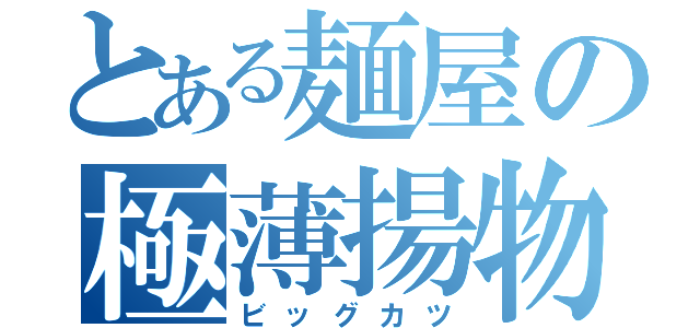 とある麺屋の極薄揚物（ビッグカツ）