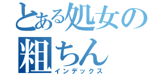 とある処女の粗ちん（インデックス）