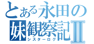 とある永田の妹観察記Ⅱ（シスターログ）