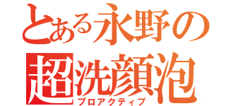 とある永野の超洗顔泡（プロアクティブ）