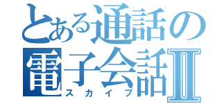 とある通話の電子会話Ⅱ（スカイプ）