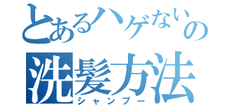 とあるハゲないための洗髪方法（シャンプー）