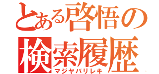 とある啓悟の検索履歴（マジヤバリレキ）