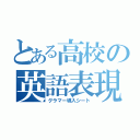 とある高校の英語表現（グラマー導入シート）