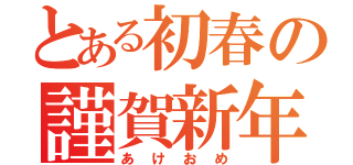 とある初春の謹賀新年（あけおめ）