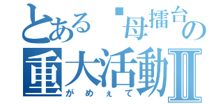 とある嘎母擂台の重大活動Ⅱ（がめぇて）