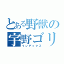 とある野獣の宇野ゴリラ（インデックス）