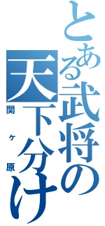 とある武将の天下分け目の戦い（関ヶ原）