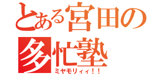 とある宮田の多忙塾（ミヤモリィィ！！）