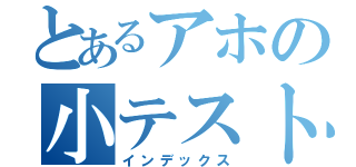 とあるアホの小テスト（インデックス）