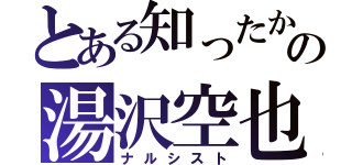 とある知ったかの湯沢空也（ナルシスト）