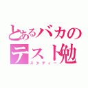 とあるバカのテスト勉強（スタディー）