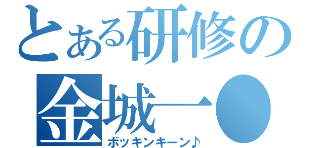 とある研修の金城一●（ボッキンキーン♪）