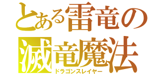 とある雷竜の滅竜魔法（ドラゴンスレイヤー）