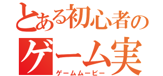 とある初心者のゲーム実況（ゲームムービー）