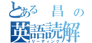 とある 昌 の英語読解（リーディング）