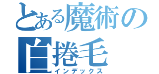 とある魔術の白捲毛（インデックス）