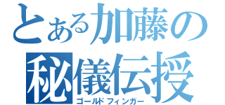 とある加藤の秘儀伝授（ゴールドフィンガー）