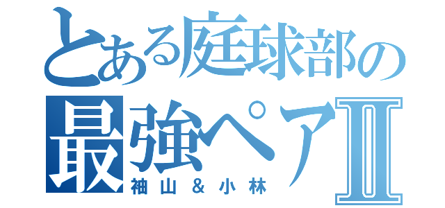 とある庭球部の最強ペアⅡ（袖山＆小林）