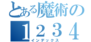 とある魔術の１２３４５（インデックス）