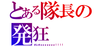 とある隊長の発狂（オレオォォォォォォォ！！！！）