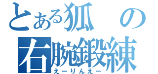 とある狐の右腕鍛練（えーりんえー）