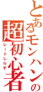 とあるモンハンの超初心者（レートしらず）