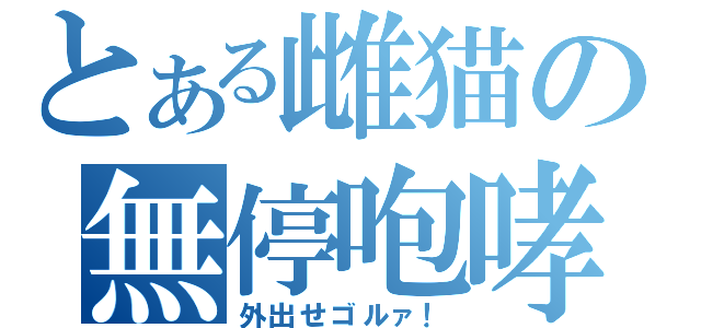 とある雌猫の無停咆哮（外出せゴルァ！）