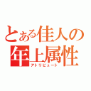 とある佳人の年上属性（アトリビュート）