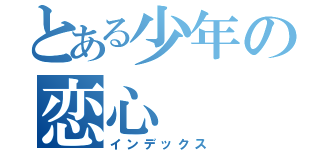 とある少年の恋心（インデックス）