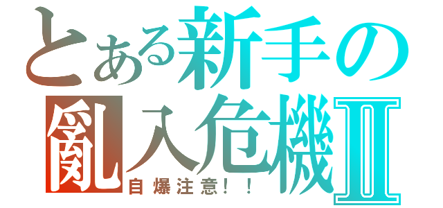 とある新手の亂入危機Ⅱ（自爆注意！！）