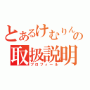 とあるけむりんの取扱説明書（プロフィール）