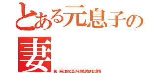 とある元息子の妻（昔、南の国で息子を性転換させ逮捕）