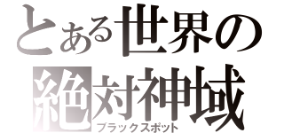 とある世界の絶対神域（ブラックスポット）