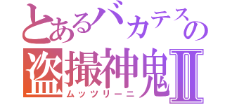 とあるバカテスの盗撮神鬼Ⅱ（ムッツリーニ）