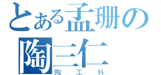 とある孟珊の陶三仁（陶工科）