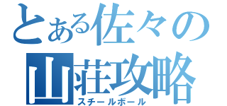 とある佐々の山荘攻略（スチールボール）