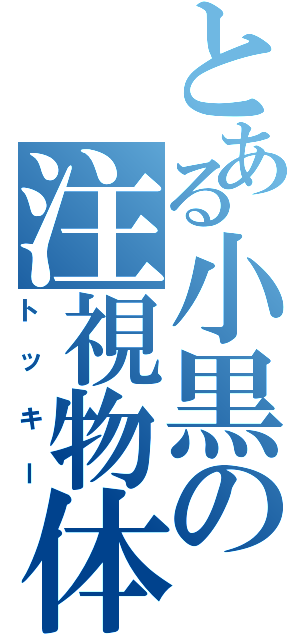 とある小黒の注視物体（トッキー）