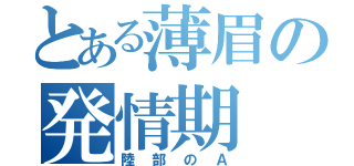 とある薄眉の発情期（陸部のＡ）