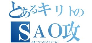 とあるキリトのＳＡＯ攻略（スターバーストストリーム！）