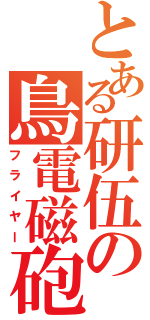 とある研伍の鳥電磁砲Ⅱ（フライヤー）