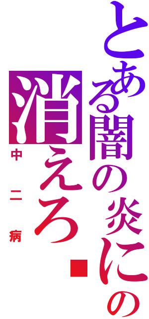 とある闇の炎に焼かれての消えろ‼︎（中二病）